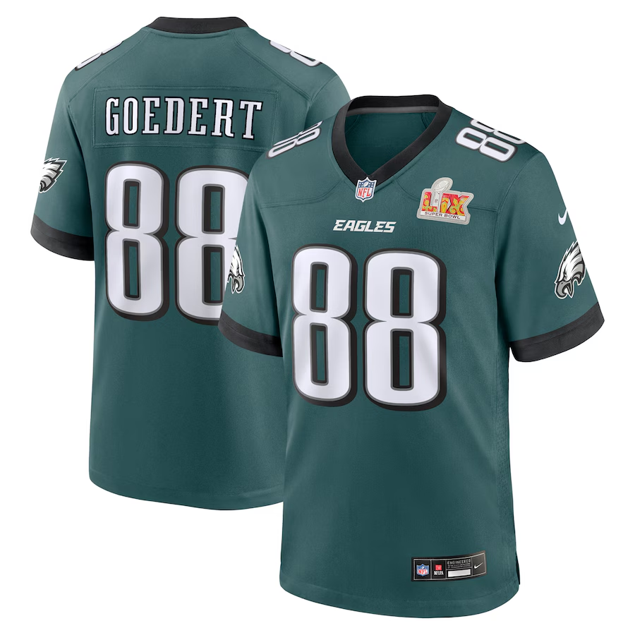 Men's Philadelphia Eagles Dallas Goedert #88 Midnight Green Super Bowl LIX Jersey